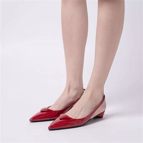 Prada Patent Triangle Slingback Pumps 